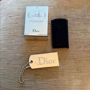 RARE Vintage Christian Dior Silver Sparkling Gloss & Lipstick Duo 003